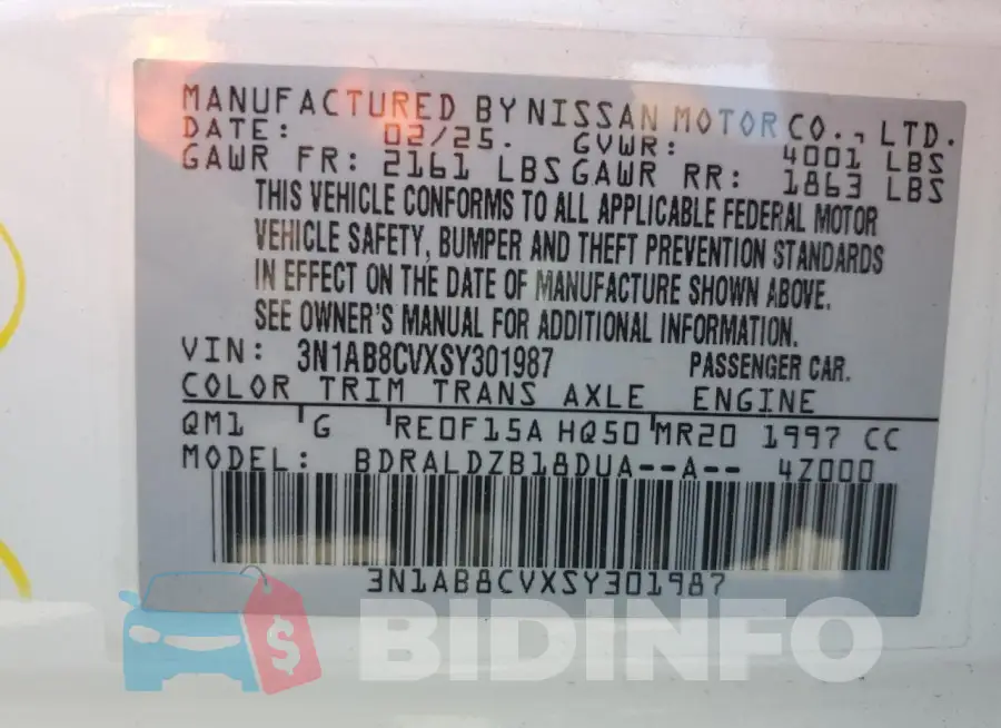 3N1AB8CVXSY301987 Photo# 13