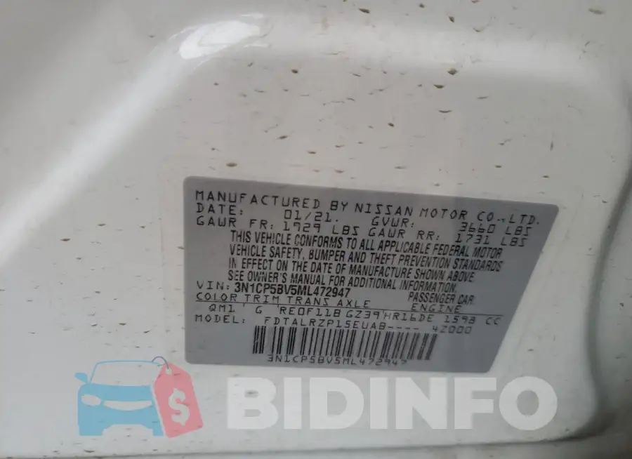 3N1CP5BV5ML472947 Photo# 13