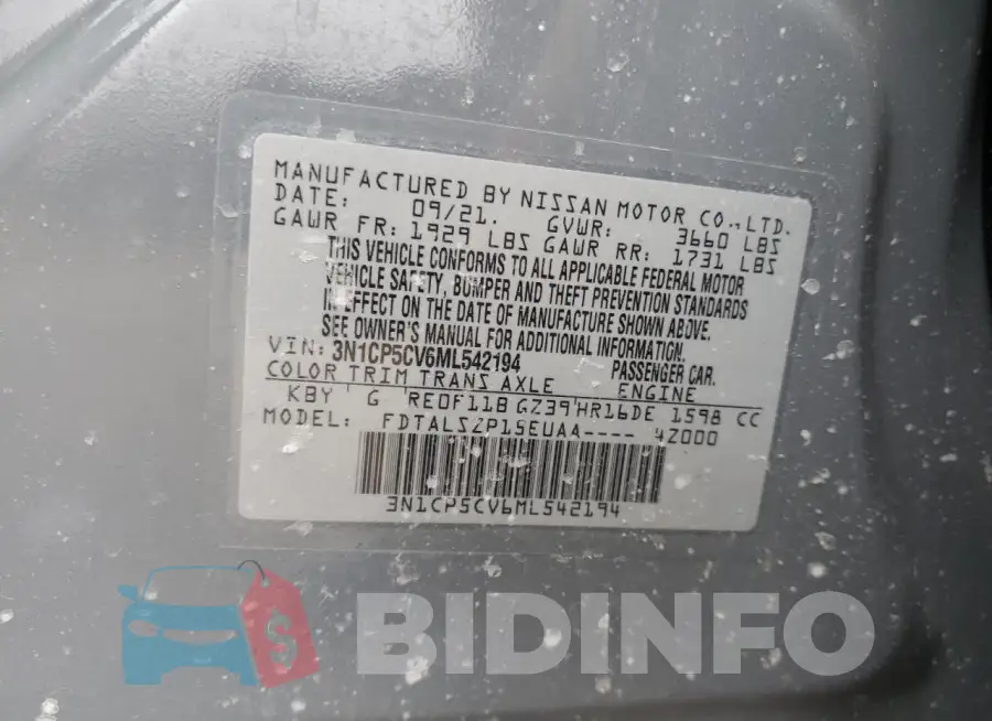 3N1CP5CV6ML542194 Photo# 13