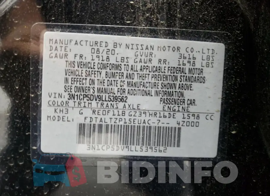 3N1CP5DV9LL539562 Photo# 12