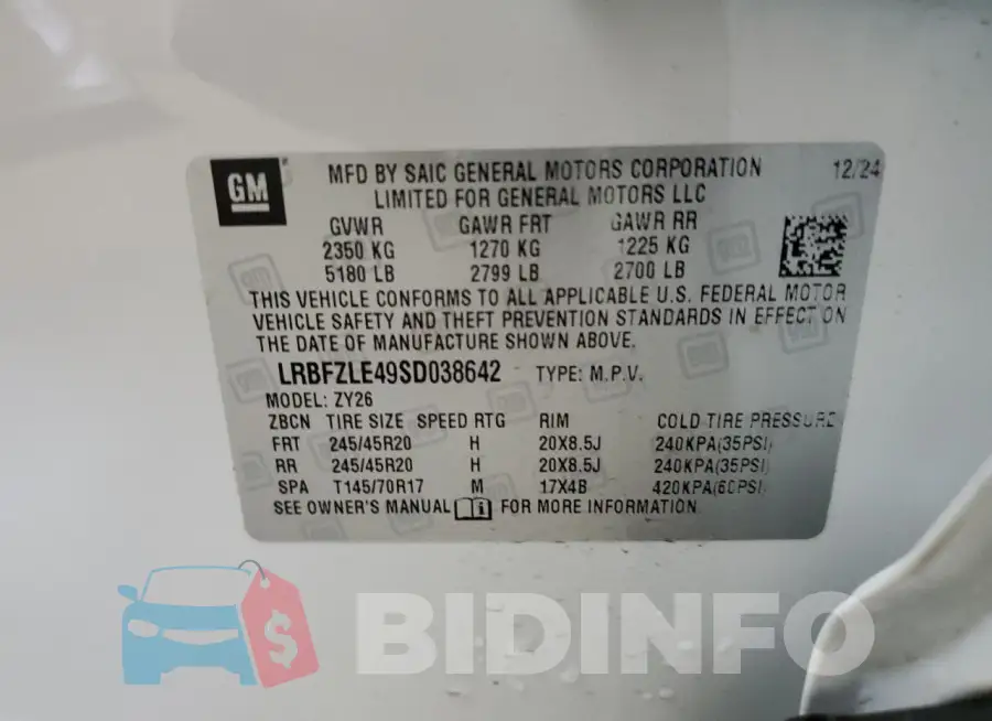 LRBFZLE49SD038642 Photo# 14