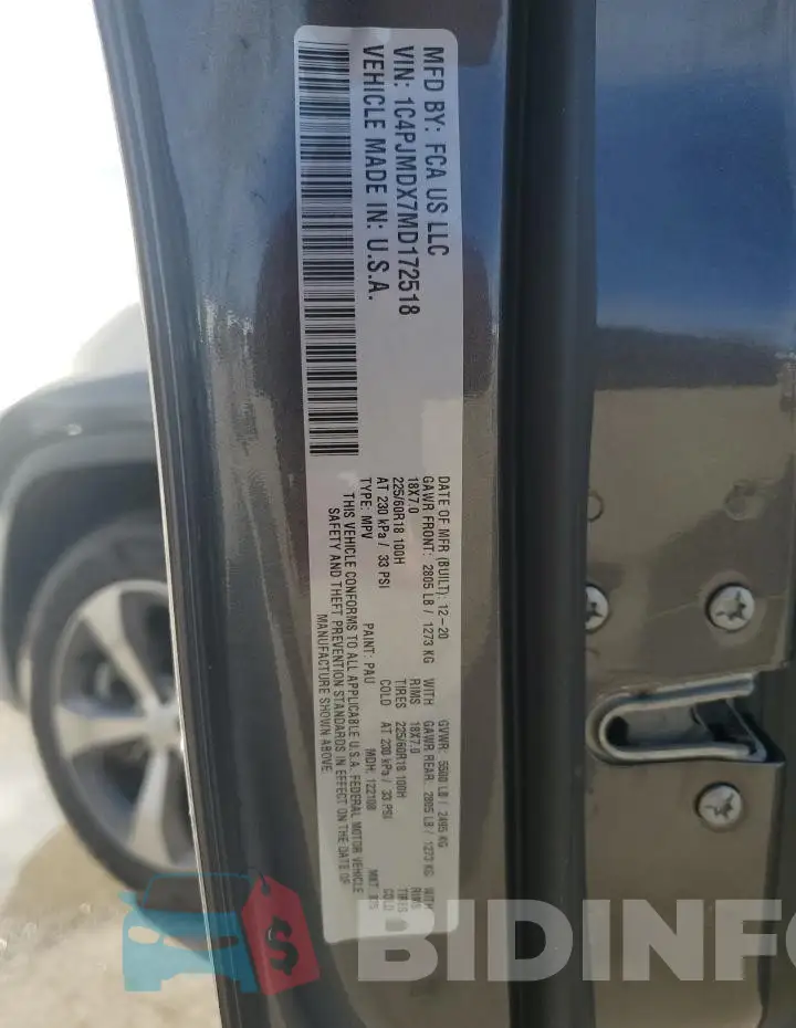 1C4PJMDX7MD172518 Photo# 12