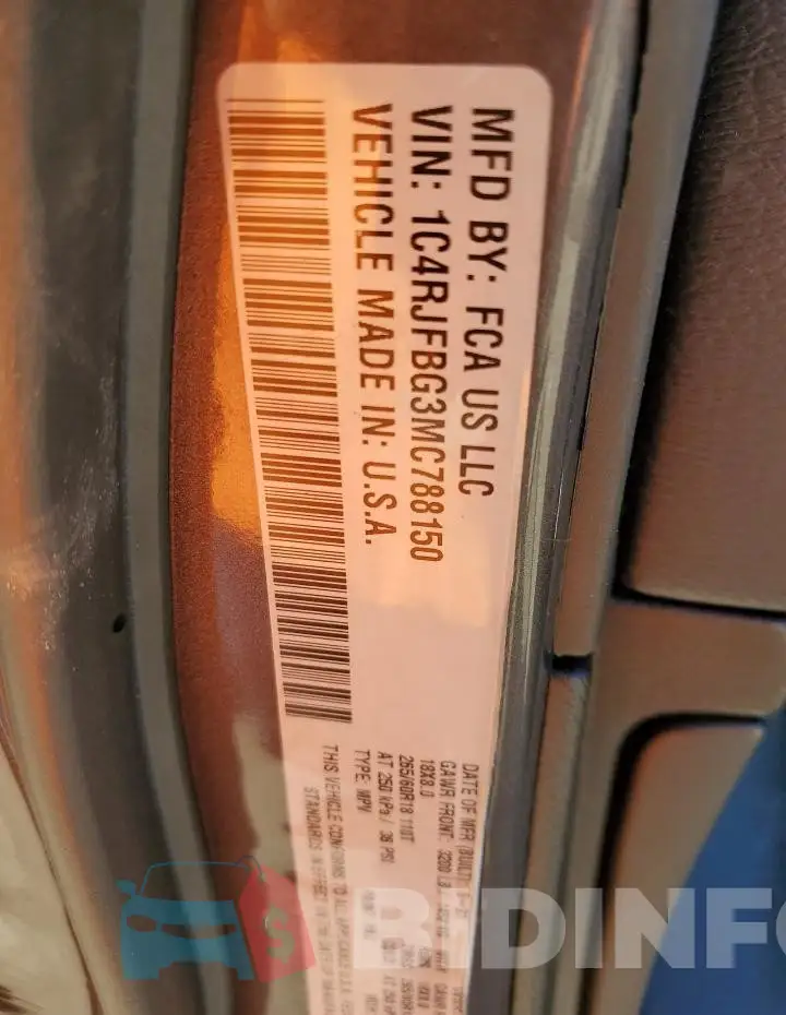 1C4RJFBG3MC788150 Photo# 13