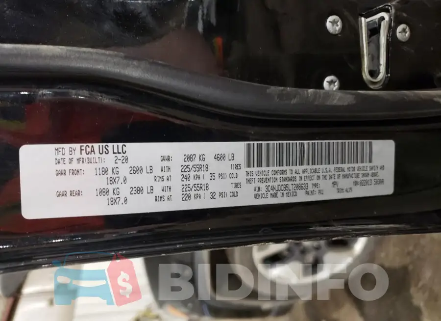 3C4NJDCB5LT208633 Photo# 13