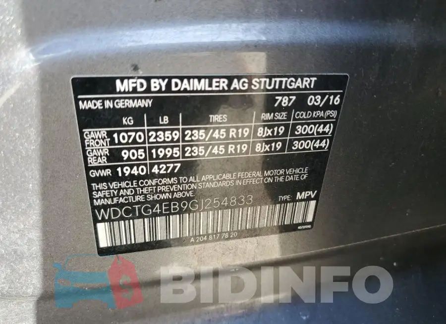WDCTG4EB9GJ254833 Photo# 14