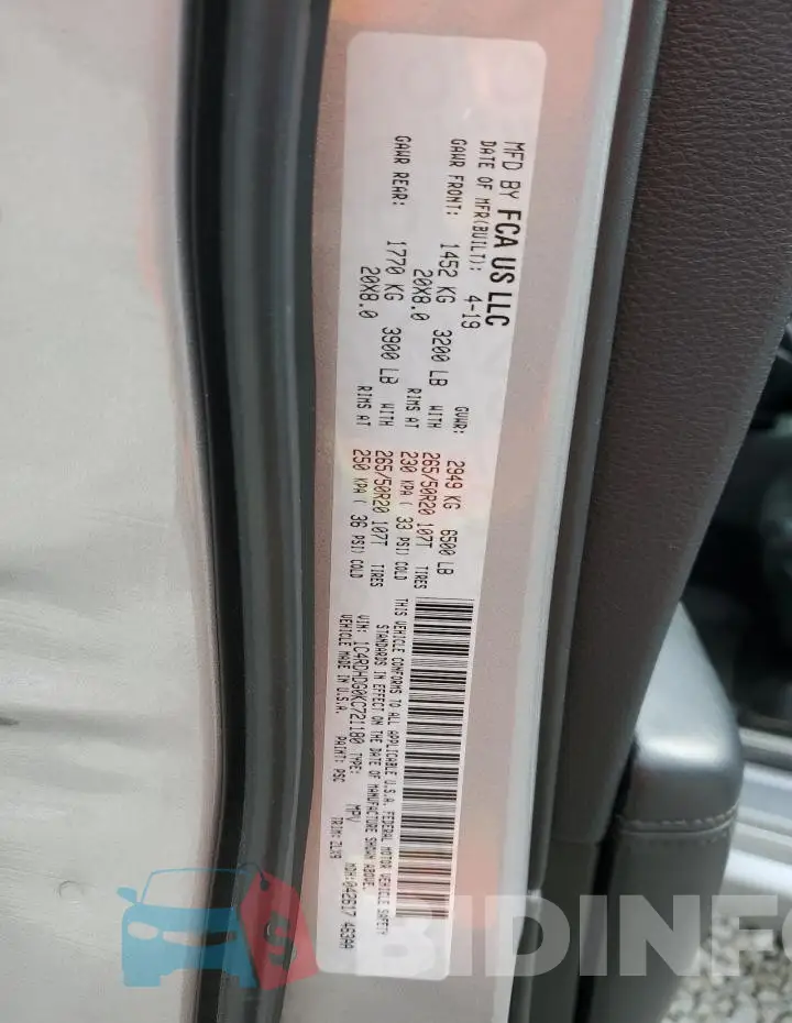 1C4RDHDG0KC721180 Photo# 13