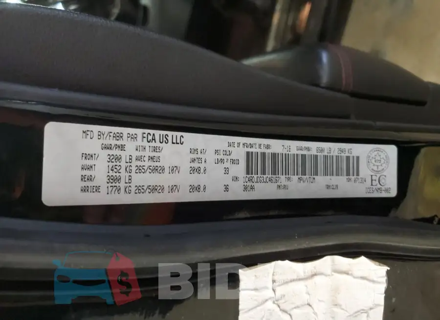 1C4RDJDG3JC461671 Photo# 13