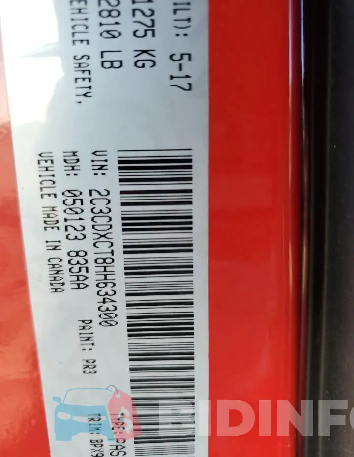 2C3CDXCT8HH634300 Photo# 12