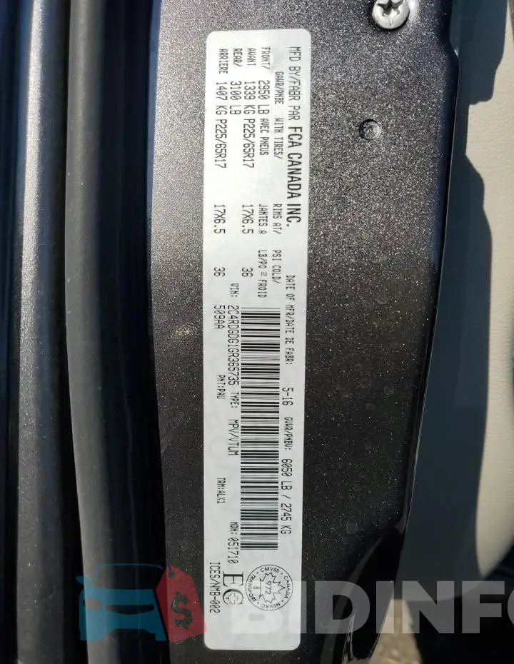 2C4RDGDG1GR365735 Photo# 13