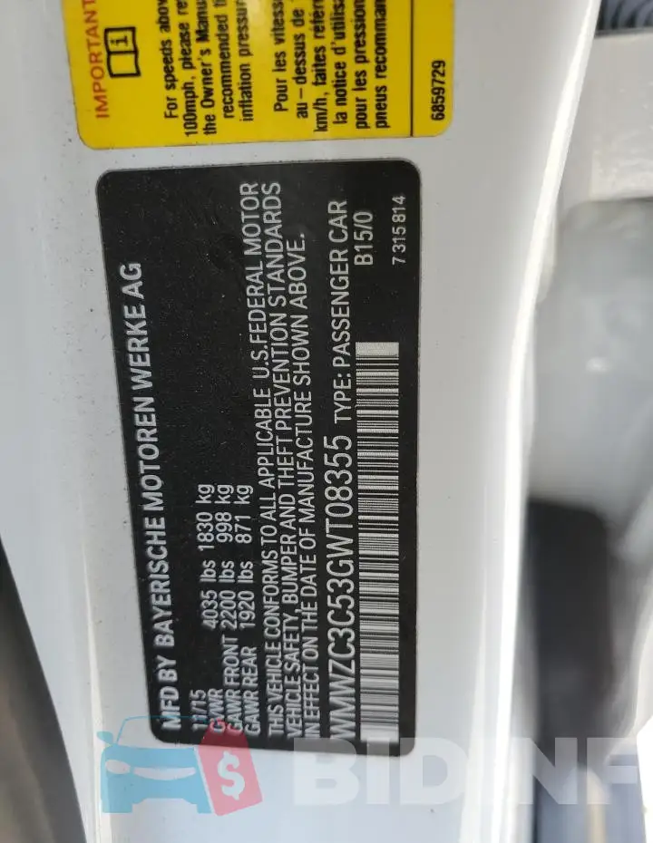 WMWZC3C53GWT08355 Photo# 12