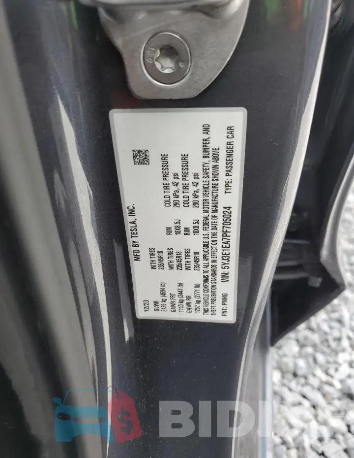 5YJ3E1EA7PF705024 Photo# 12