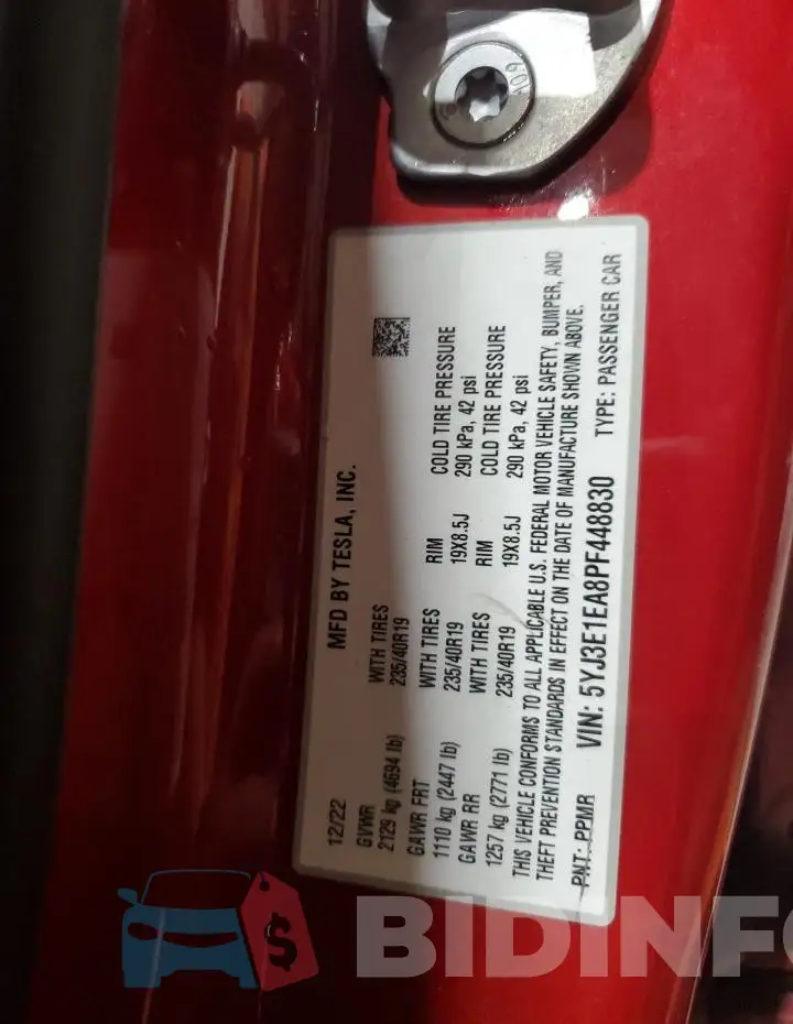 5YJ3E1EA8PF448830 Photo# 12