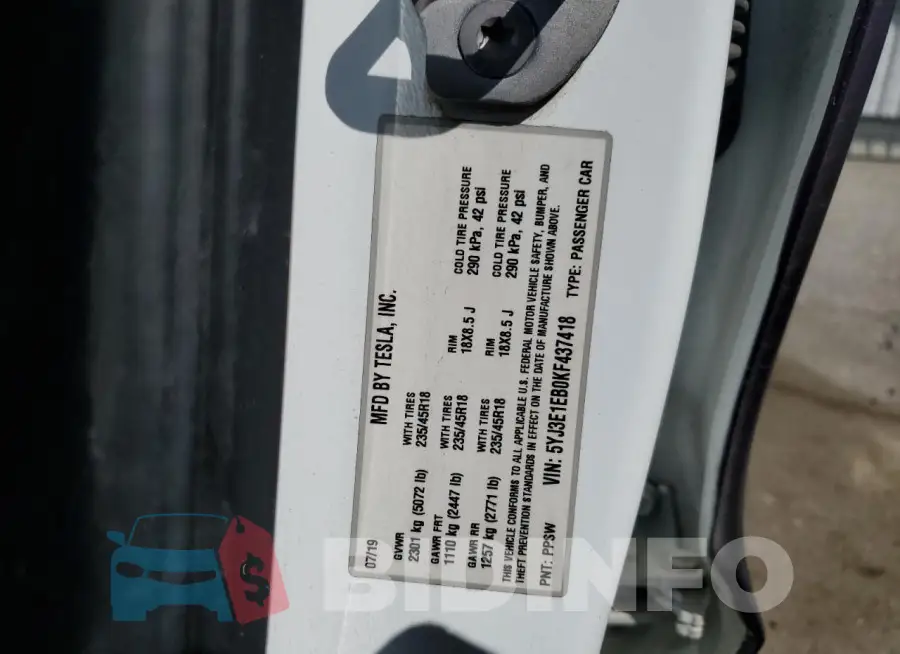 5YJ3E1EB0KF437418 Photo# 12