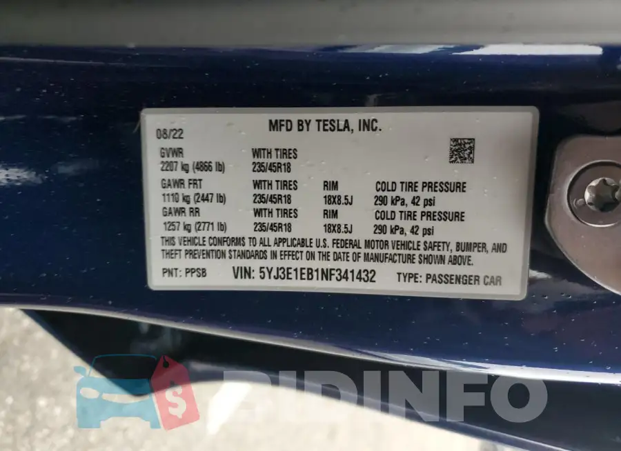 5YJ3E1EB1NF341432 Photo# 13