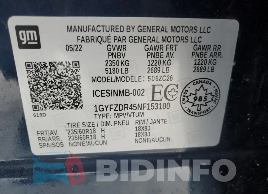 1GYFZDR45NF153100 Photo# 12