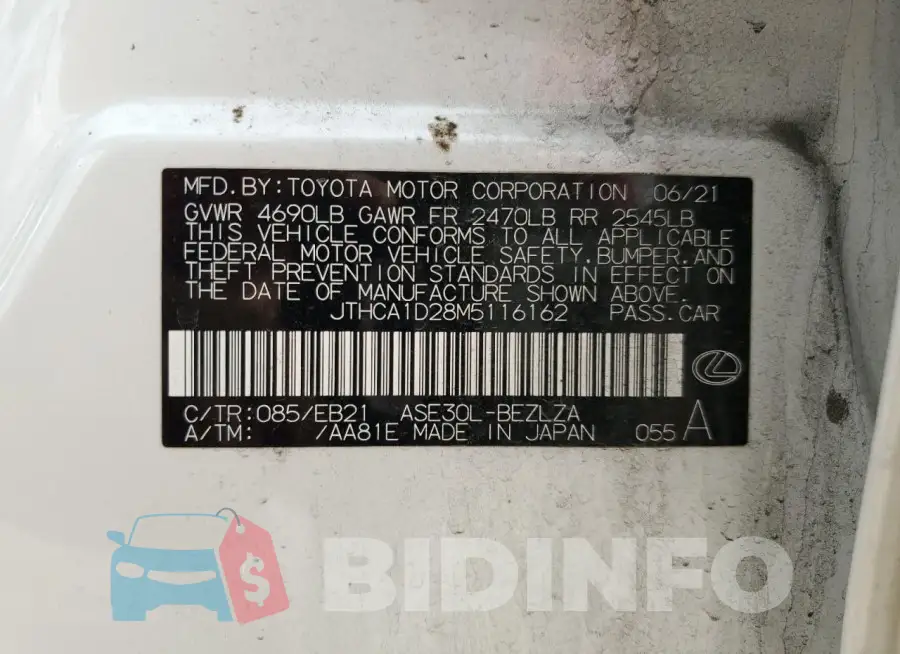 JTHCA1D28M5116162 Photo# 13