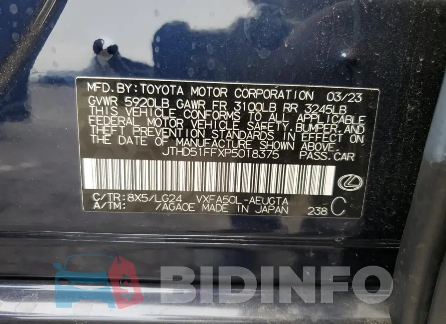 JTHD51FFXP5018375 Photo# 12