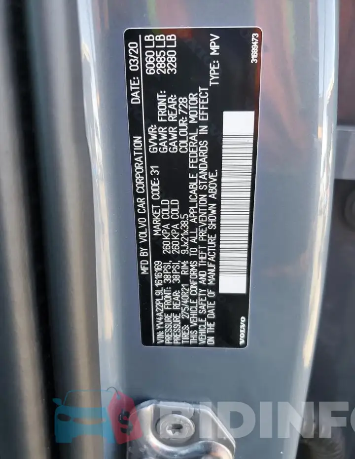 YV4A22PL9L1616169 Photo# 13