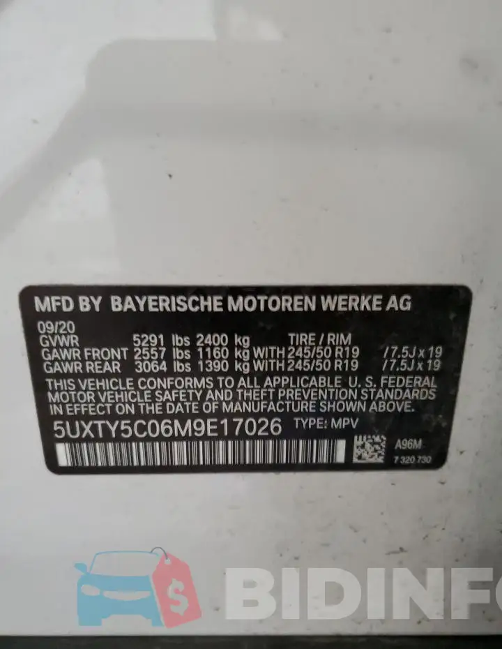 5UXTY5C06M9E17026 Photo# 13