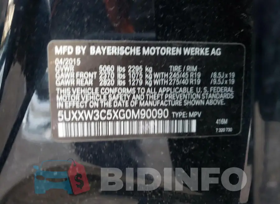 5UXXW3C5XG0M90090 Photo# 13