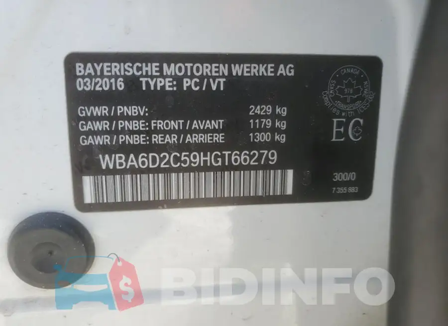 WBA6D2C59HGT66279 Photo# 13