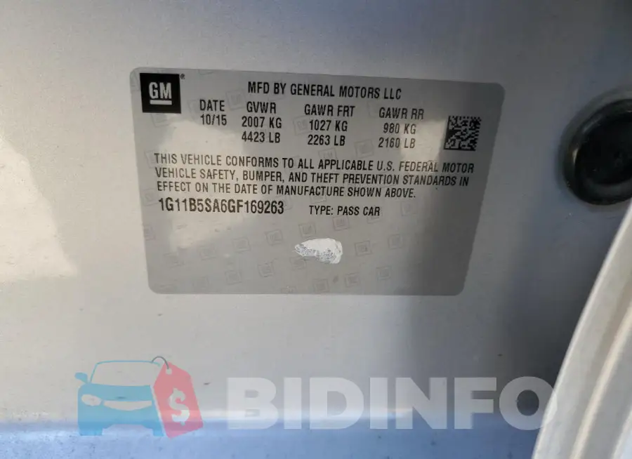 1G11B5SA6GF169263 Photo# 12