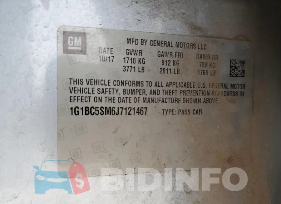 1G1BC5SM6J7121467 Photo# 12