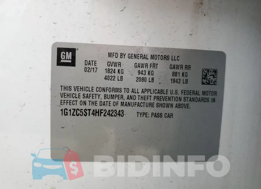 1G1ZC5ST4HF242343 Photo# 13