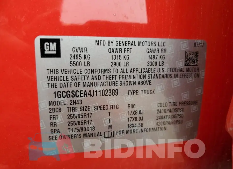 1GCGSCEA4J1102389 Photo# 12