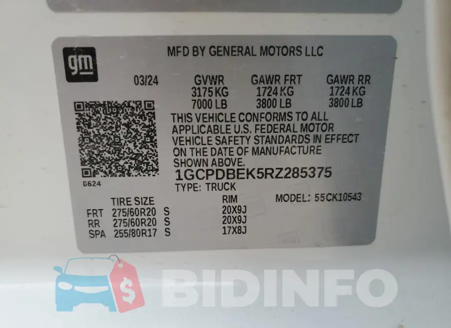 1GCPDBEK5RZ285375 Photo# 12