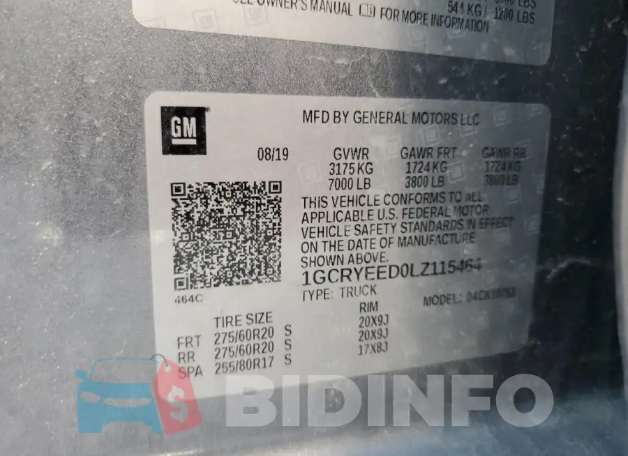1GCRYEED0LZ115464 Photo# 12