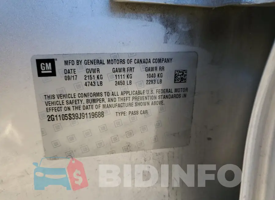 2G1105S39J9119688 Photo# 12