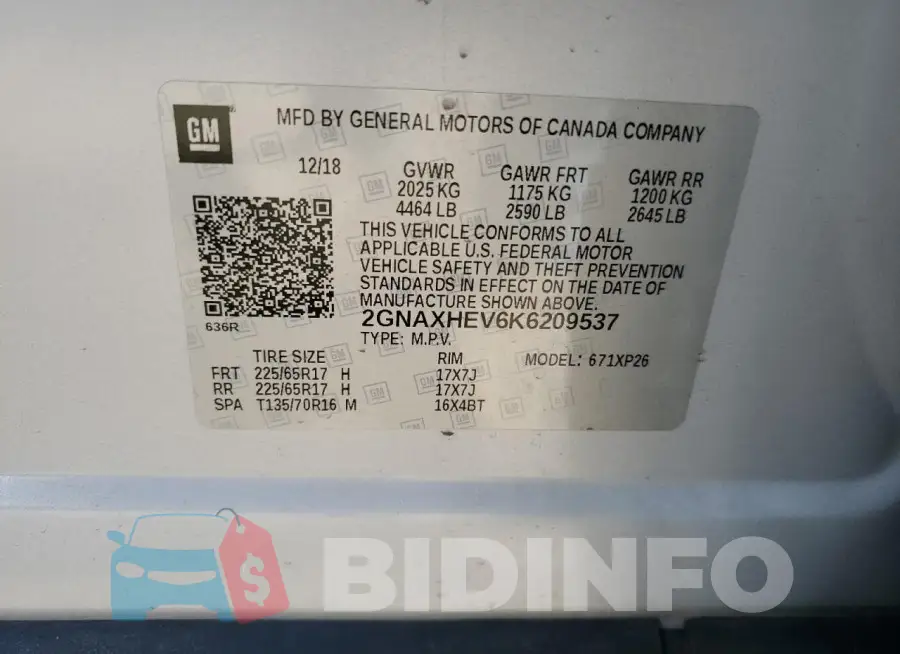 2GNAXHEV6K6209537 Photo# 13