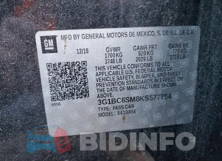 3G1BC6SM8KS577754 Photo# 12