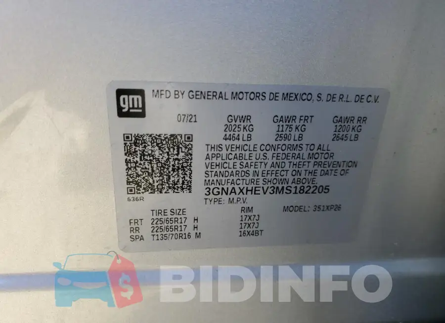 3GNAXHEV3MS182205 Photo# 13