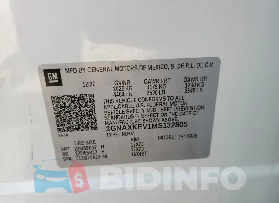 3GNAXKEV1MS132805 Photo# 13