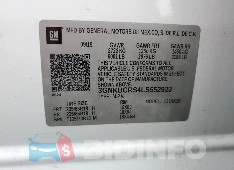 3GNKBCRS4LS552923 Photo# 14