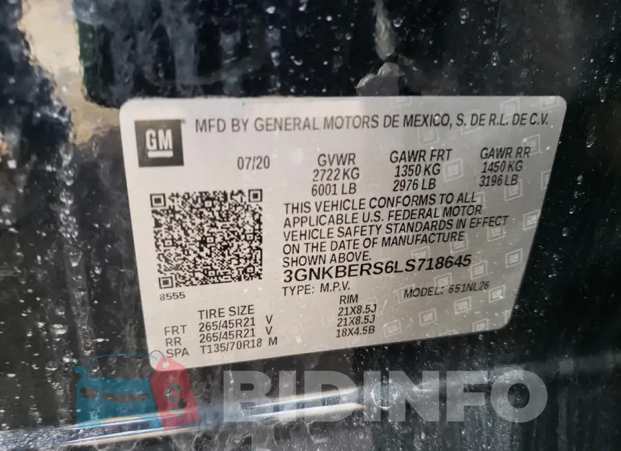 3GNKBERS6LS718645 Photo# 14