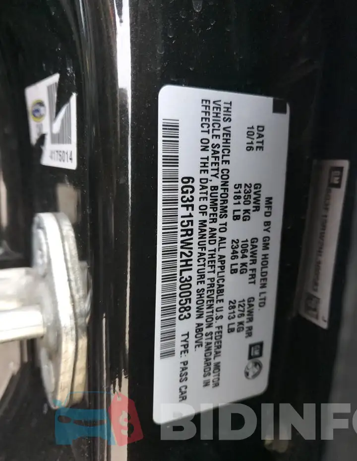 6G3F15RW2HL300583 Photo# 12
