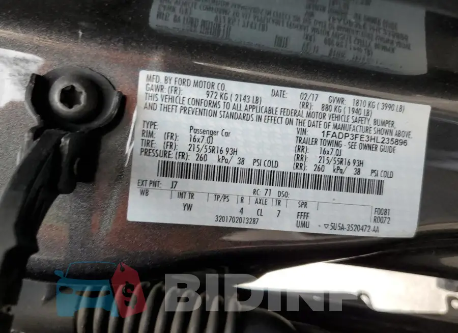 1FADP3FE3HL235896 Photo# 12
