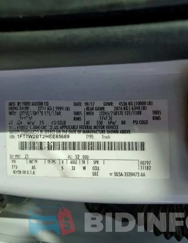 1FT7W2BT2HEE85689 Photo# 12
