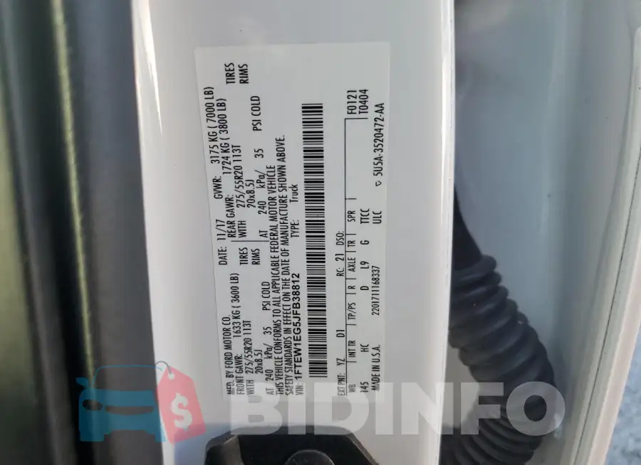 1FTEW1EG5JFB38812 Photo# 12