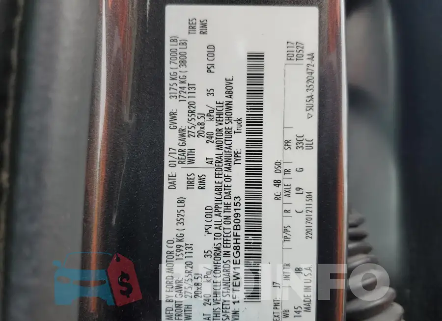 1FTEW1EG8HFB09153 Photo# 12