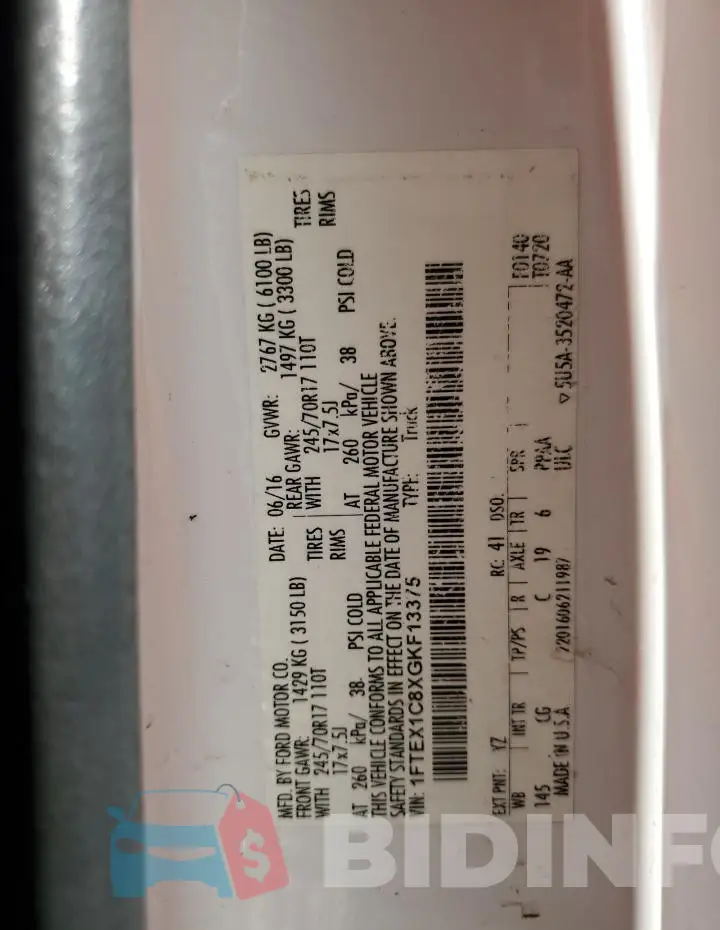 1FTEX1C8XGKF13375 Photo# 12