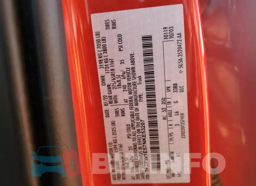 1FTFW1E57NKE53207 Photo# 12