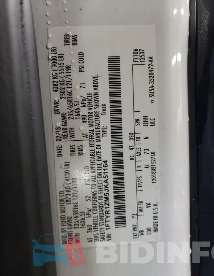 1FTYR1ZM5JKA51164 Photo# 13