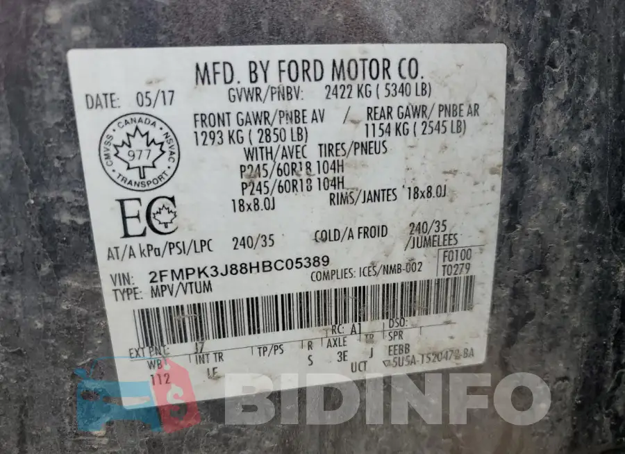 2FMPK3J88HBC05389 Photo# 13