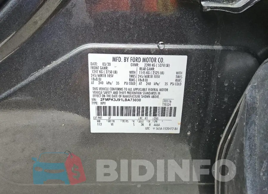 2FMPK3J91LBA73030 Photo# 13
