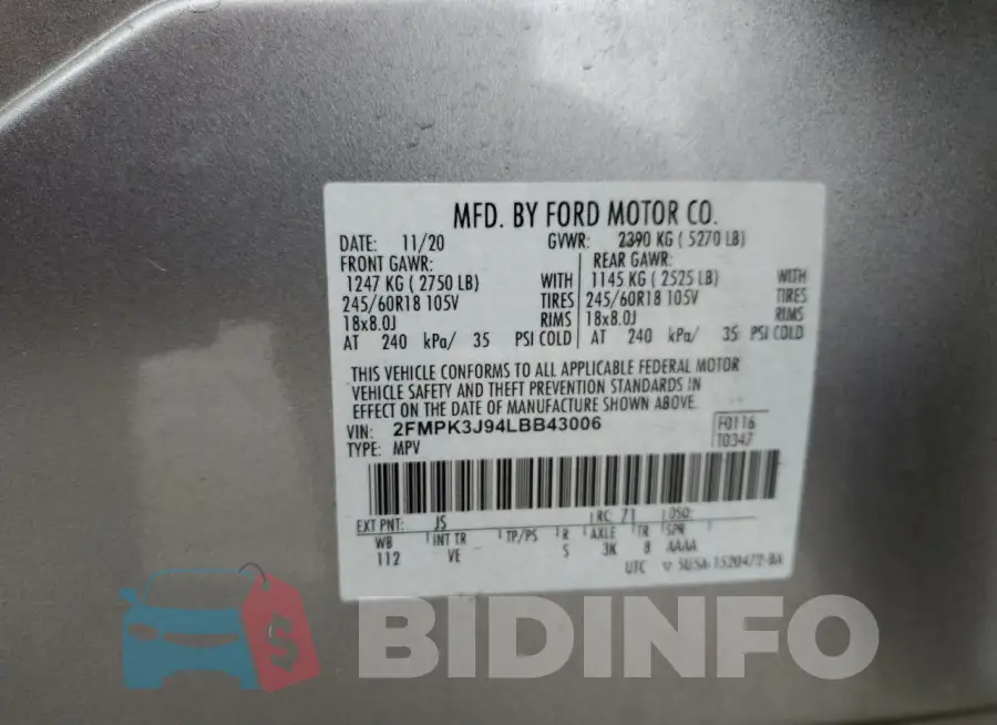 2FMPK3J94LBB43006 Photo# 13