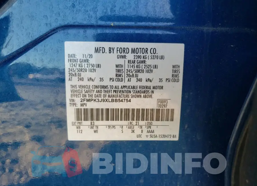 2FMPK3J9XLBB54754 Photo# 13